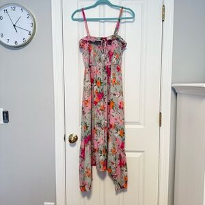 Hollister Pink and Gray Ruched Fabric